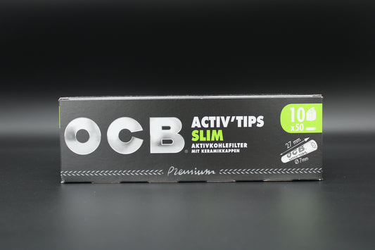 OCB Active Tips Slim à 50 „Aktivkohlefilter mit Keramikkappen" Display