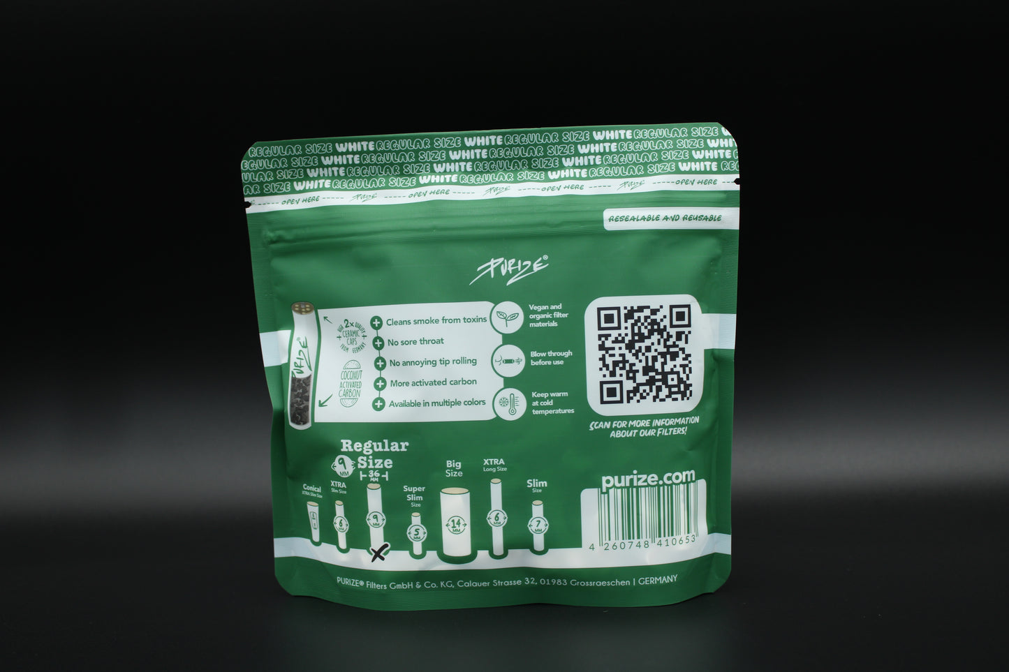 50 PURIZE Regular Size Aktivkohlefilter-Weiß