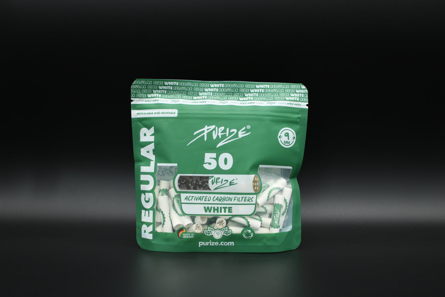 50 PURIZE Regular Size Aktivkohlefilter-Weiß