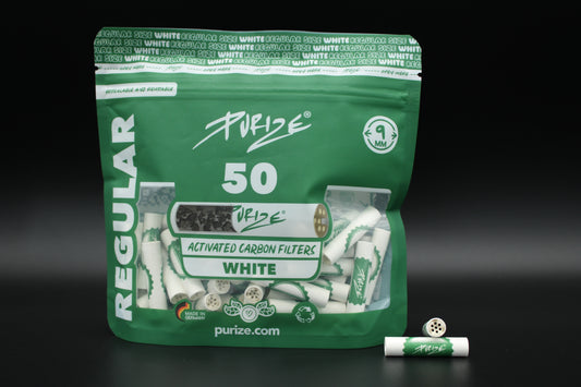 50 PURIZE Regular Size Aktivkohlefilter-Weiß